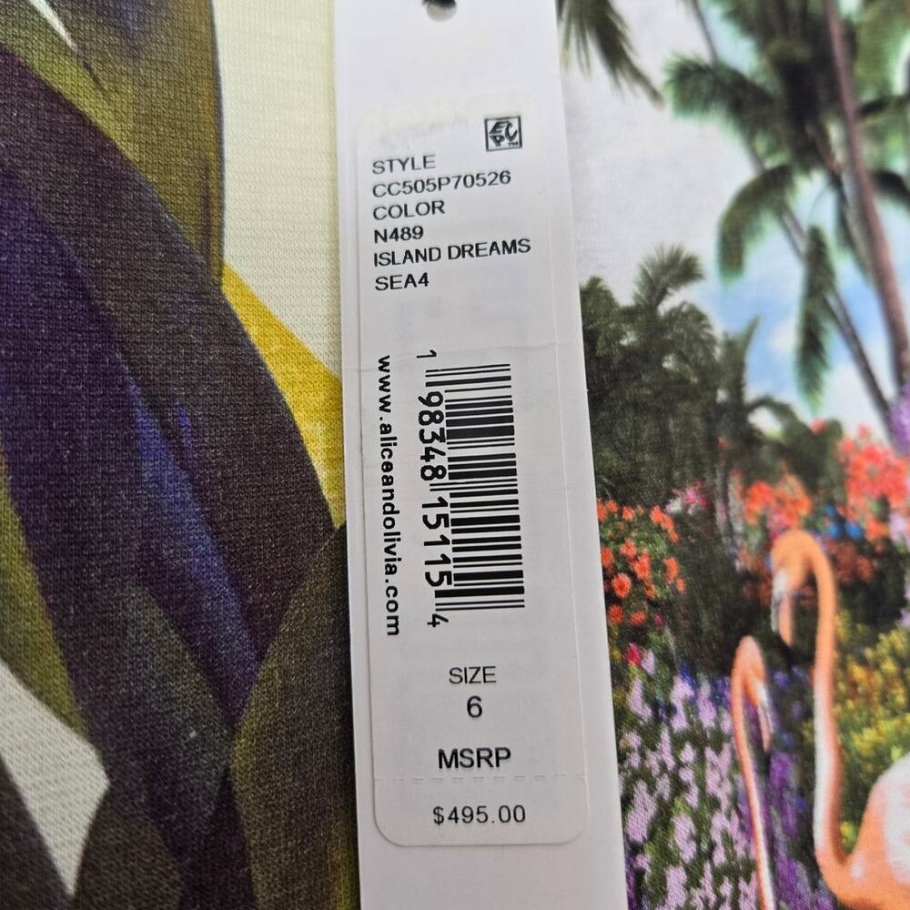 Alice + Olivia Pania Racerback Maxi Dress in Island Dreams‎ Size 6 New With Tags - Picture 7 of 9